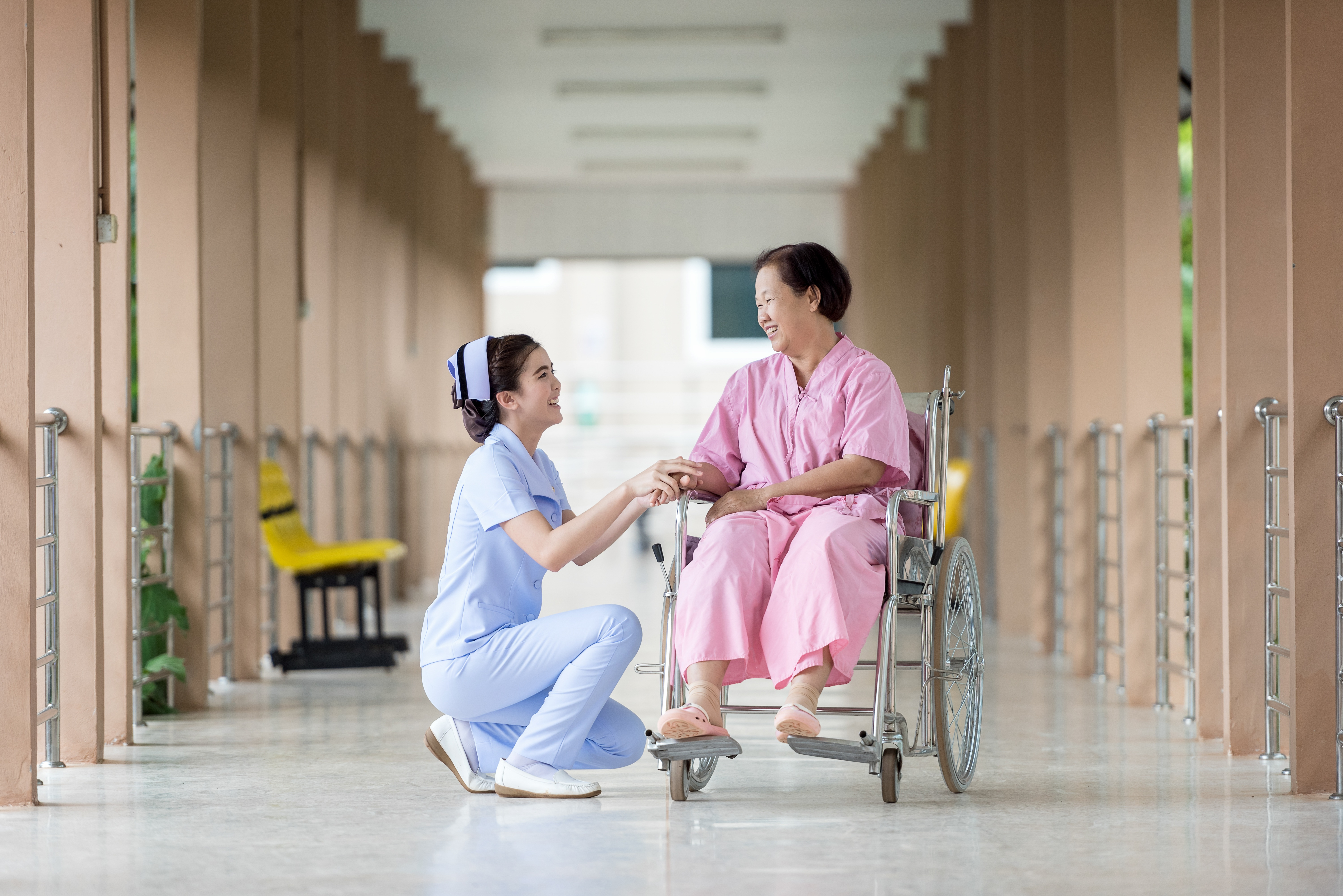 elder woman and nurse