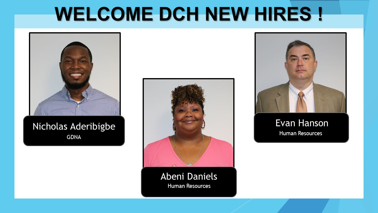 Welcome DCH New Hires: Nicholas Aderibigbe, Abeni Daniels, & Evan Hanson