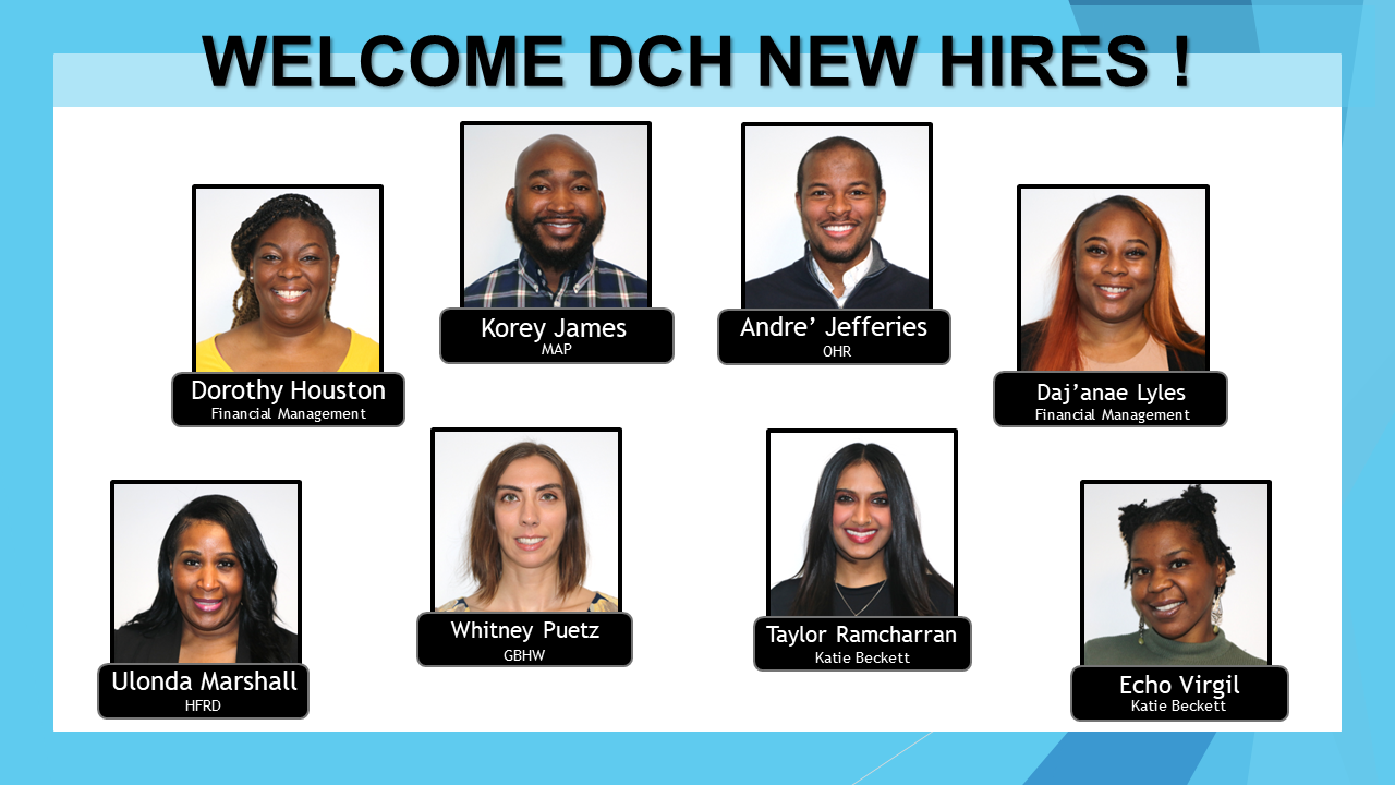 Welcome to the team Dorothy Houston, Korey James, Andre Jefferies, Daj'anae Lyles, Ulonda Marshall, Whitney Puetz, Taylor Ramcharran, and Echo Virgil.