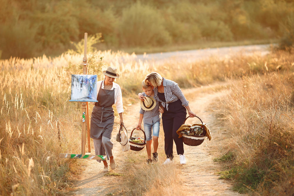 happy family rural road
