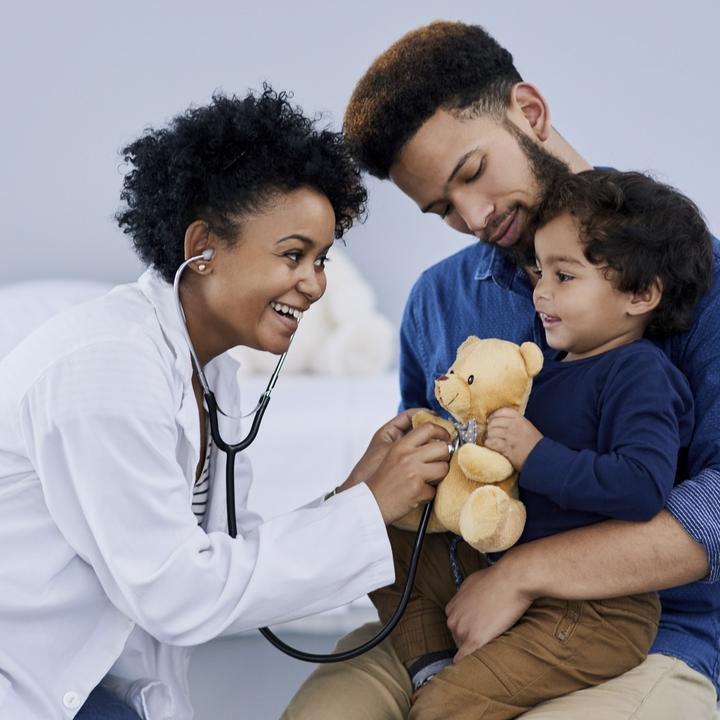 Doctor with young patient